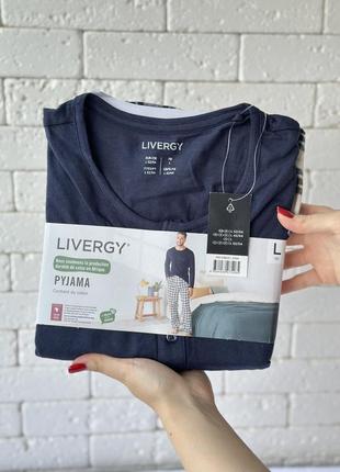 Чоловіча піжама або домашній костюм фланель livergy