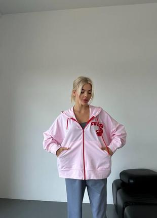 Женский качественный спортивный костюм худи с молнией и штаны джоггеры