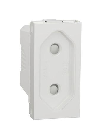Розетка без з/к, со шторками, 16а винтовые зажимы, 1 модуль белый