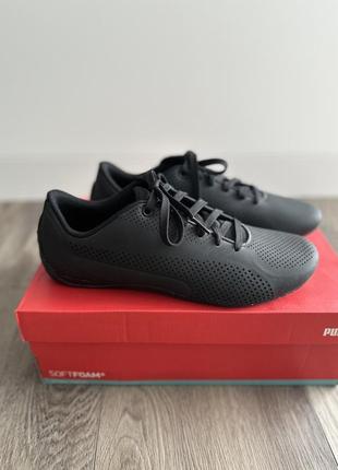 Puma черные кожаные мужские кроссовки 43 размер 28 см новые перфорированные