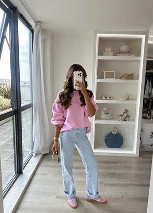 Светло-голубые прямые джинсы z1975 zara regular long length с высокой посадкой светлые регуляр