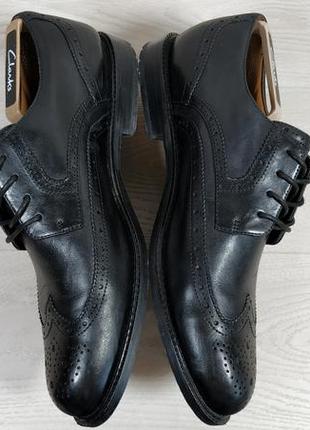 Шкіряні чоловічі туфлі броги clarks оригінал, розмір 43