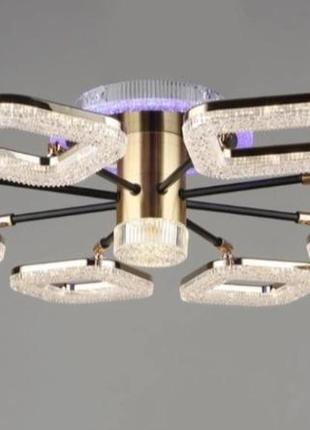 Люстра светодиодная акриловая sirius b yh1003/8 bk+gd 80w