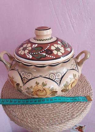 Глечик макітра з розписом, дефект