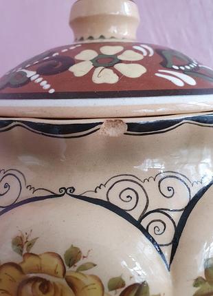 Глечик макітра з розписом, дефект