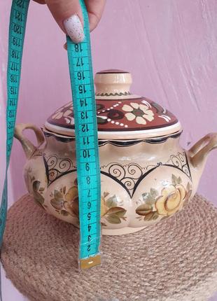 Глечик макітра з розписом, дефект