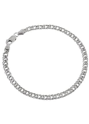 Срібний браслет, плетіння подвійний ромб (рембо), розмір 17 см x 0,3 см, вага: 2.2 г