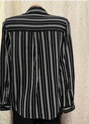 Черно - белая рубашка в полоску / чёрная рубашка в полоску / женская рубашка в полоску