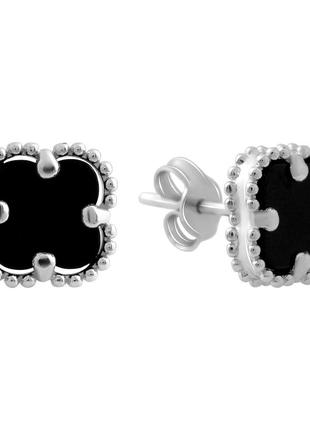 Золотые серьги amari с натуральным ониксом (60001668)