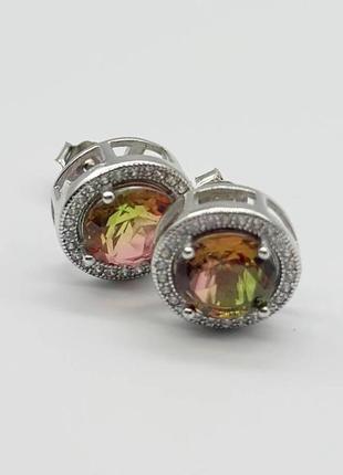 Серебряные серьги с фианитами