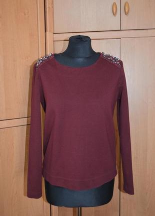 Бордовий джемпер, кофта massimo dutti
