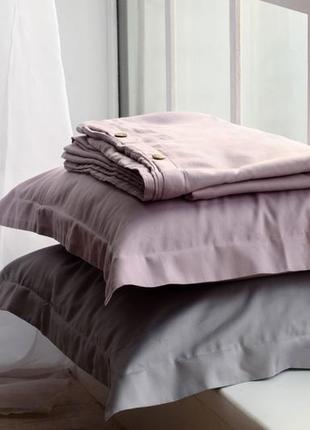 Комплект постельного белья двуспальный grey rose с натурального сатина 180х210 см2 фото