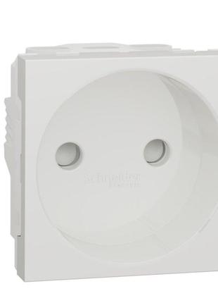Розетка без з/к, со шторками, 16а винтовые зажимы, 2 модуля белый