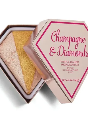 Запечений хайлайтер для обличчя i heart revolution champagne & diamonds, 10 г