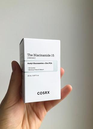 Сироватка з ніацинамідом 15% і цинком cosrx the niacinamide 15 serum, 20 ml, ніацинамід, цинк, косорікс, косарекс, косорикс