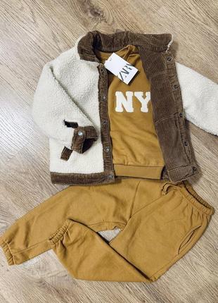 Zara куртка вельветова на хутрі жакет бомпер 104-110