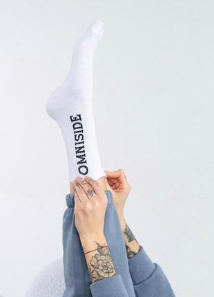 Шкарпетки бавовняні з написом omniside6 фото