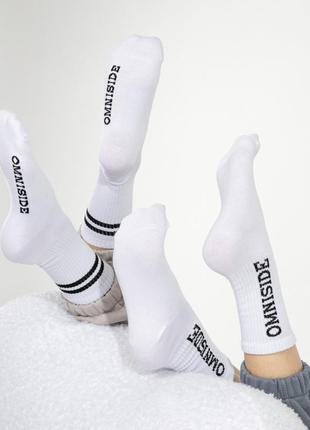 Шкарпетки бавовняні з написом omniside3 фото