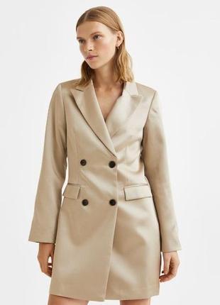 Атласный пиджак/ платье h&m