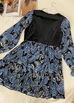Платье zara, короткое платье, женское платье, платье шифоновое4 фото