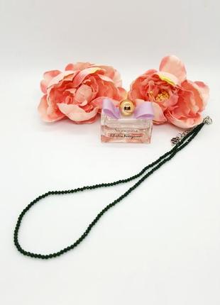 💚💫 колье-чокер натуральный камень авантюрин зеленый граненый 2,5 мм