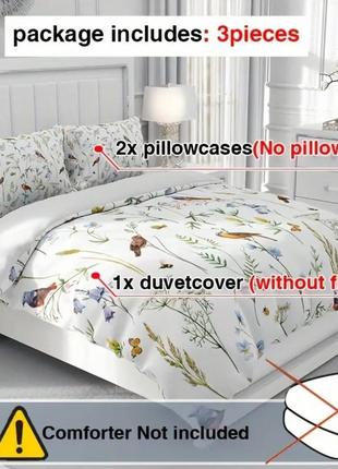 Комплект трійка постільної білизни птахи