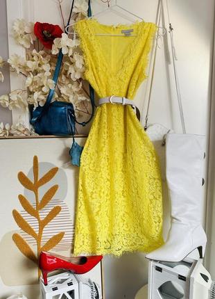 Желтое кружевное платье р 369 фото