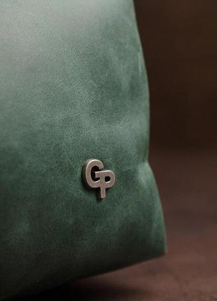 Кожаная косметичка мужская женская винтажная зеленая 711572