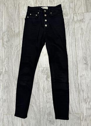 Черные скинни джинсы для девочки на высокой посадке zara kids