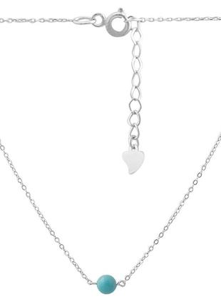 Серебряное колье ogosilver с бирюзой, вес изделия 2,86 гр (2169802) 450500 размер