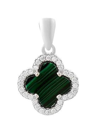 Серебряная подвеска ogosilver с малахитом, фианитами (60002104)