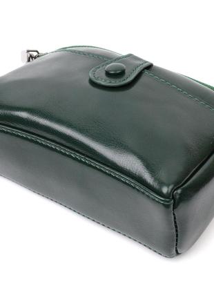 Сумочка через плечо зеленая кожаная стильная сумка кросбоди 7224203 фото