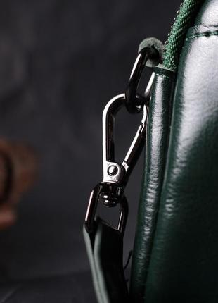 Сумочка через плечо зеленая кожаная стильная сумка кросбоди 7224209 фото
