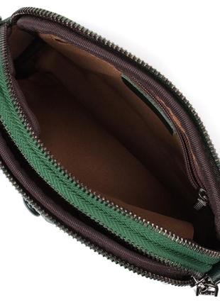Сумочка через плечо зеленая кожаная стильная сумка кросбоди 7224205 фото