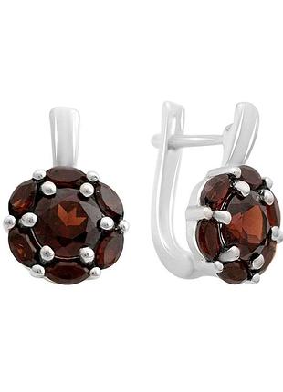Серебряные серьги ogosilver с натуральным гранатом 3.38ct (2166368)