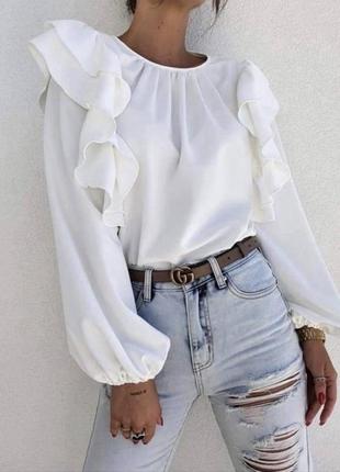 Женская блузка супер софт 46/48,50/52,54/56,белый,пудра