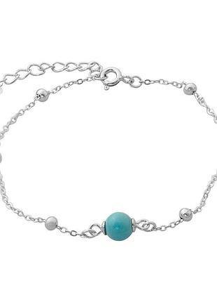 Срібний браслет ogosilver з бірюзою, вага виробу 1,67 г (2169758) 1720 розмір