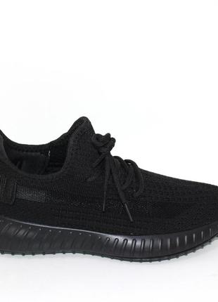 Чорні літні брендові текстильні кросівки на гумовій підошві чорний3 фото