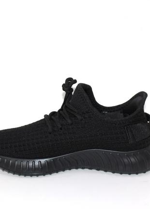 Чорні літні брендові текстильні кросівки на гумовій підошві чорний4 фото