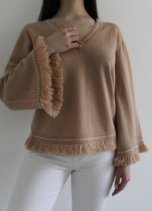 Неймовірно красивий джемпер французького бренду max & moi бежевого кольору, 100% кашемір