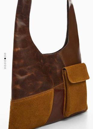 Новая кожаная сумка mango3 фото