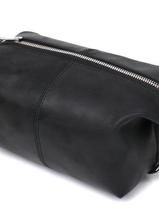 Косметичка мужская несессер кожа винтажная черная 716397