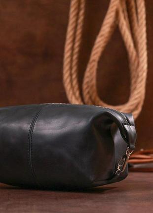 Косметичка мужская несессер кожа винтажная черная 716397