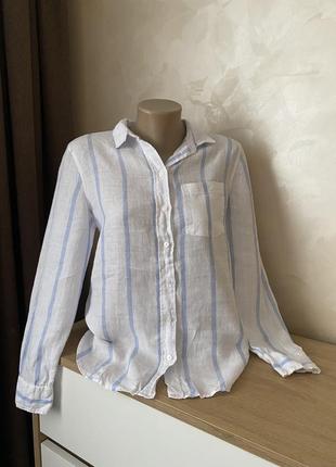 Сорочка в блакитну смужку льон