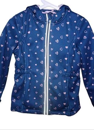 Стильна термокуртка демісезонна для
дівчинки 110р. куртка зі світловідбивними елементами на спині і на руці. на флісі, тканина водовідштовхуюча