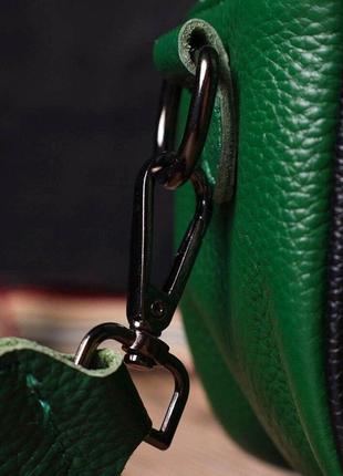 Зеленая сумка сумочка через плечо стильная кросс-боди кожаная стеганная 7221137 фото