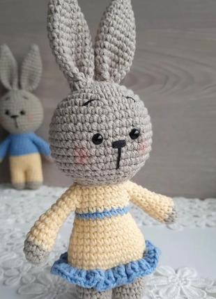 Игрушки ручной работы, патриотический сувенир, зайчик вязаный, мягкая игрушка зайчик,...