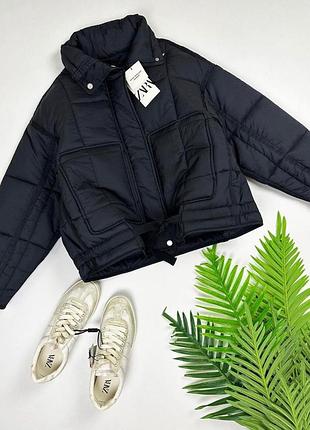 Чорна оверсайз куртка