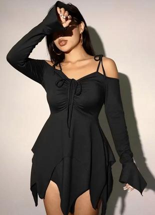 Астметричное платье гранж у2к готический стиль размер м, л