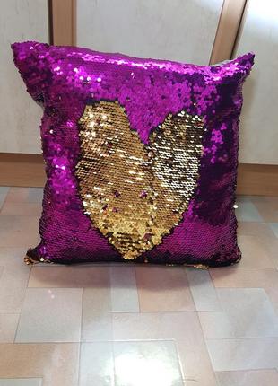 Подушка декор паєтки 37х37 см
